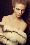 Portrait of a beautiful young woman undressed holding luxurious royalty free stock photos Portrait of a beautiful young woman undressed holding luxurious royalty free stock photos