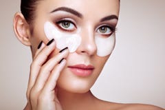 Portrait of Beauty woman with eye patches stock photos Portrait of Beauty woman with eye patches stock photos