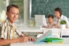 Portrait of children at school in the classroom royalty free stock photos Portrait of children at school in the classroom royalty free stock photos