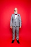 Portrait of cool, virile, harsh, perfect old man in checkered gr stock images Portrait of cool, virile, harsh, perfect old man in checkered gr stock images
