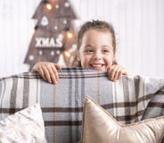 Portrait of a cute little girl in a modern interior stock photography Portrait of a cute little girl in a modern interior stock photography