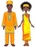 Portrait d'animation de la famille africaine dans des vêtements ethniques lumineux pleine croissance illustration libre de droits Portrait d'animation de la famille africaine dans des vêtements ethniques lumineux pleine croissance illustration libre de droits