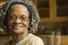 Portrait of an elderly African American woman at home. Royalty Free Stock Images Portrait of an elderly African American woman at home. Royalty Free Stock Images