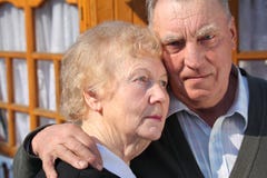 Portrait of elderly couple closeup