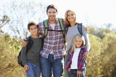 Portrait Of Family Hiking In Countryside royalty free stock photography Portrait Of Family Hiking In Countryside royalty free stock photography