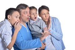 Portrait of family posing together isolated on white background stock photography Portrait of family posing together isolated on white background stock photography