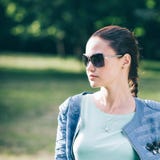 Portrait of fashionable young woman in sunglasses. royalty free stock photo Portrait of fashionable young woman in sunglasses. royalty free stock photo