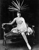 Portrait of female dancer with feather headdress royalty free stock image Portrait of female dancer with feather headdress royalty free stock image
