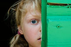 Portrait of girl with big blue eye Stock Image Portrait of girl with big blue eye Stock Image