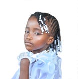 Portrait of a girl in wedding dress with braided pigtails isolated on white background. royalty free stock photography Portrait of a girl in wedding dress with braided pigtails isolated on white background. royalty free stock photography