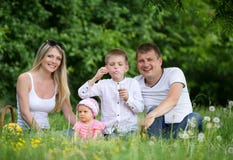 Portrait Of Happy Family In Garden stock images Portrait Of Happy Family In Garden stock images