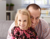 Portrait of happy father and little daughter stock image Portrait of happy father and little daughter stock image