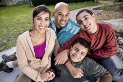 Portrait of Hispanic family outdoors stock photos Portrait of Hispanic family outdoors stock photos