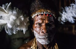 Portrait of a man Asmat tribe.