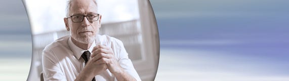 Portrait of mature businessman. panoramic banner royalty free stock images Portrait of mature businessman. panoramic banner royalty free stock images