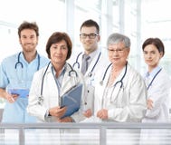 Portrait of mixed aged medical team