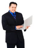 Portrait Of A Businessman Using Laptop Stock Image