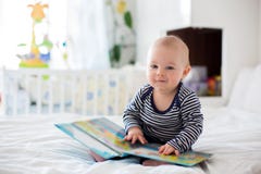 Portrait Of A Cute Infant Baby Boy. Happy Childhood Concept. Stock Photography