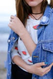 Portrait Of Beautiful Girl With Light Smile On Lips That Poses O Royalty Free Stock Photo Portrait Of Beautiful Girl With Light Smile On Lips That Poses O Royalty Free Stock Photo