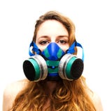 Portrait Of Beautiful Young Woman With Gas Mask Royalty Free Stock Photo