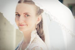 Portrait Of Pretty Bride Royalty Free Stock Images
