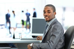 Portrait Of Smiling African American Business Man Stock Photo