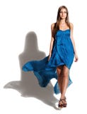 Portrait Of The Beautiful Girl In Long Blue Dress Stock Photography Portrait Of The Beautiful Girl In Long Blue Dress Stock Photography