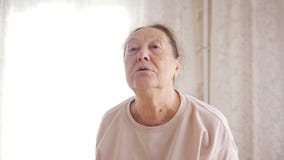 A portrait of an old woman in the flat royalty free stock photo A portrait of an old woman in the flat royalty free stock photo