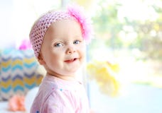 Portrait of one year-old baby girl stock photos Portrait of one year-old baby girl stock photos