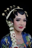 Portrait of Pesinden artist n the clothes, make-up of Javanese women who are known to be beautiful and graceful