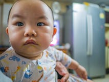 Portrait photo of Cutie and handsome asian boy baby stock photography Portrait photo of Cutie and handsome asian boy baby stock photography