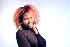 Portrait of pretty african beautiful girl with red curly magnificent hai stock image Portrait of pretty african beautiful girl with red curly magnificent hai stock image