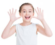 Portrait of a pretty girl making a funny face. royalty free stock photography Portrait of a pretty girl making a funny face. royalty free stock photography