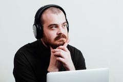 Portrait of a red-bearded, balding male brutal. White isolated b royalty free stock image Portrait of a red-bearded, balding male brutal. White isolated b royalty free stock image