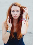 Portrait of redhead young woman. Royalty Free Stock Photography Portrait of redhead young woman. Royalty Free Stock Photography