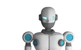 Portrait of robot isolated on white, artificial intelligence vector illustration Portrait of robot isolated on white, artificial intelligence vector illustration
