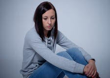 Portrait of sad and depressed woman stock photo Portrait of sad and depressed woman stock photo