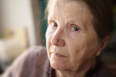 Portrait of senior woman in living room royalty free stock images Portrait of senior woman in living room royalty free stock images