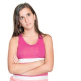 Portrait of a serious teenage girl with a thoughtful expression royalty free stock photography Portrait of a serious teenage girl with a thoughtful expression royalty free stock photography