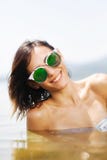 girl with glasses in water stock photo girl with glasses in water stock photo