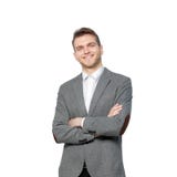 Portrait of a successful young businessman.isolated on white royalty free stock photos Portrait of a successful young businessman.isolated on white royalty free stock photos