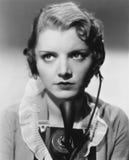 Portrait of telephone operator stock image Portrait of telephone operator stock image