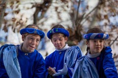 Portrait of There Children, Feast of the Three Kings royalty free stock image Portrait of There Children, Feast of the Three Kings royalty free stock image