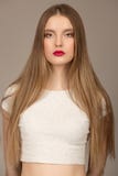 Portrait of a woman with beautiful long hair and bright makeup royalty free stock photos Portrait of a woman with beautiful long hair and bright makeup royalty free stock photos