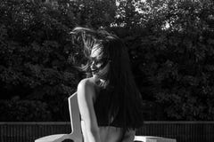 Portrait of a woman in black and white stock photography Portrait of a woman in black and white stock photography