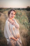 Portrait of a young beautiful pregnant woman on nature. royalty free stock images Portrait of a young beautiful pregnant woman on nature. royalty free stock images