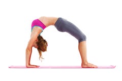 Portrait of young beautiful woman doing yoga - isolated. royalty free stock photography Portrait of young beautiful woman doing yoga - isolated. royalty free stock photography
