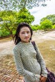 Portrait of young burmese woman with the typical face make up Royalty Free Stock Photos Portrait of young burmese woman with the typical face make up Royalty Free Stock Photos