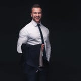 Portrait of young smiling businessman royalty free stock photos Portrait of young smiling businessman royalty free stock photos