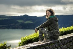 Portrait of young woman in khaki clothing. royalty free stock photo Portrait of young woman in khaki clothing. royalty free stock photo